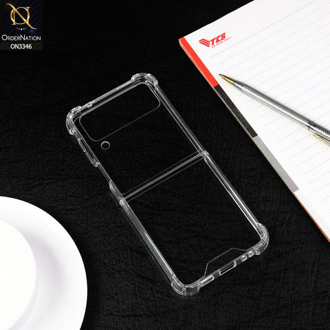 Samsung Galaxy Z Flip 4 5G Cover - Transparent - All New 4D design Shockproof Airbag Covers Soft Borders Protective Clear Case