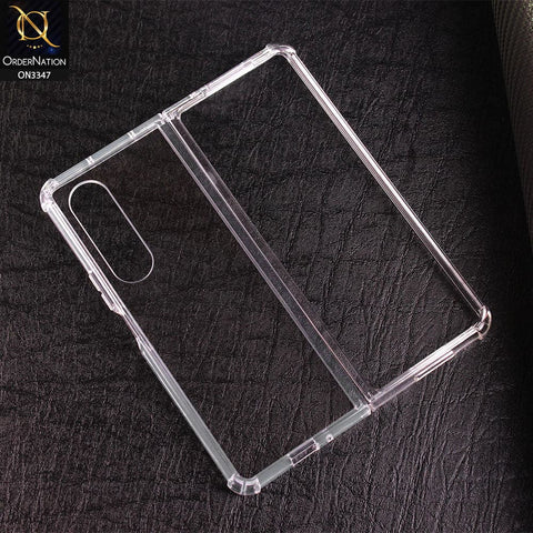 Samsung Galaxy Z Fold 3 5G Cover - Transparent - All New 4D design Shockproof Airbag Covers Soft Borders Protective Clear Case