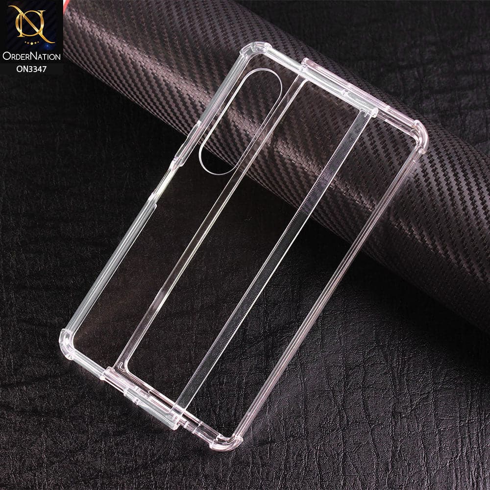 Samsung Galaxy Z Fold 3 5G Cover - Transparent - All New 4D design Shockproof Airbag Covers Soft Borders Protective Clear Case