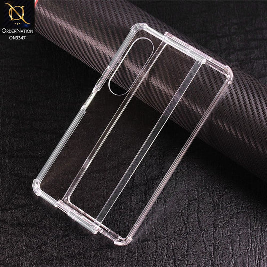 Samsung Galaxy Z Fold 3 5G Cover - Transparent - All New 4D design Shockproof Airbag Covers Soft Borders Protective Clear Case