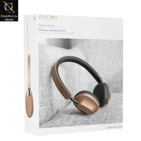 Golden - Baseus Encok Music Wireless Bluetooth Headphone D01