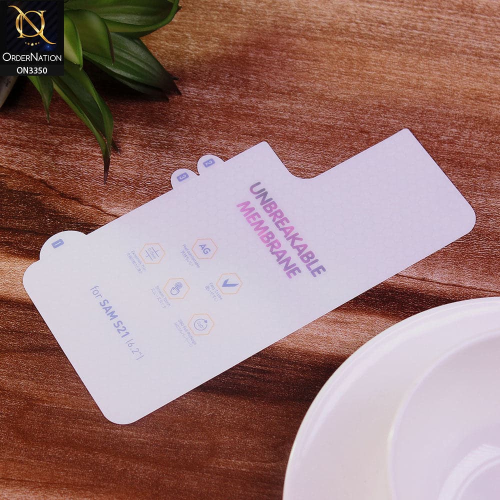 Samsung Galaxy S21 Plus 5G Protector - Transparent  Unbreakable Membrane Shiny Film Back Protector Sheet