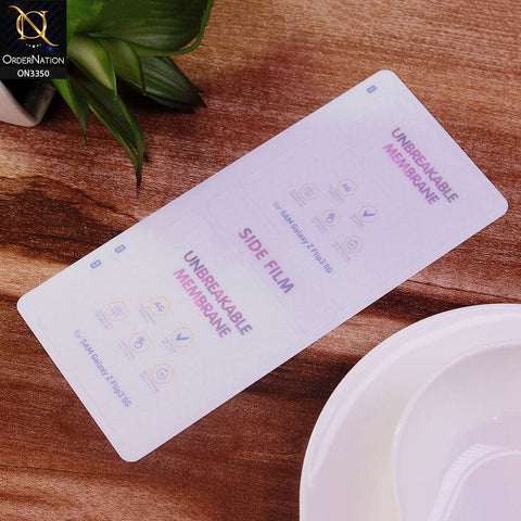 Samsung Galaxy Z Flip 3 5G Protector - Transparent  Unbreakable Membrane Shiny Film Back Protector Sheet