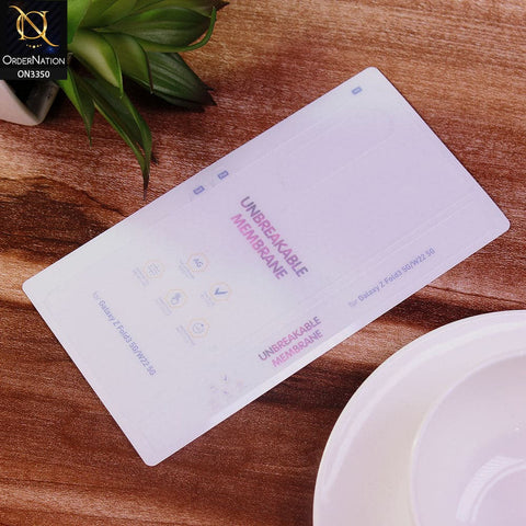 Samsung Galaxy Z Fold 3 5G Protector - Transparent  Unbreakable Membrane Shiny Film Back Protector Sheet