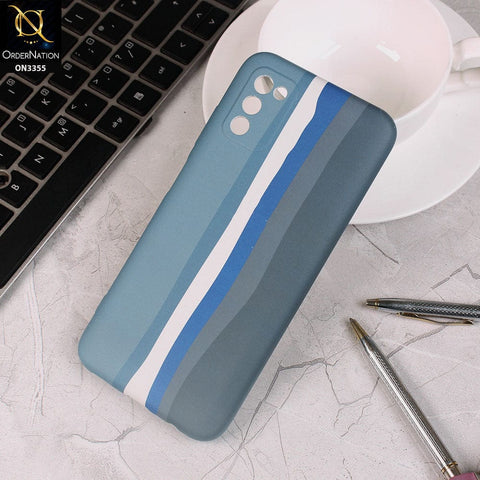 Samsung Galaxy M02s Cover - Blue - Rainbow Series Soft Silicone Camera Protection Case