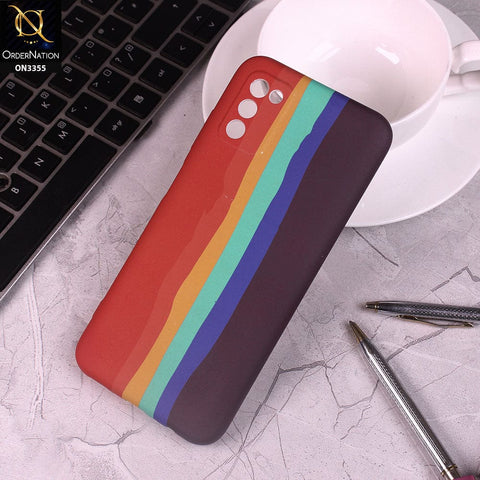 Samsung Galaxy A02s Cover - Red - Rainbow Series Soft Silicone Camera Protection Case