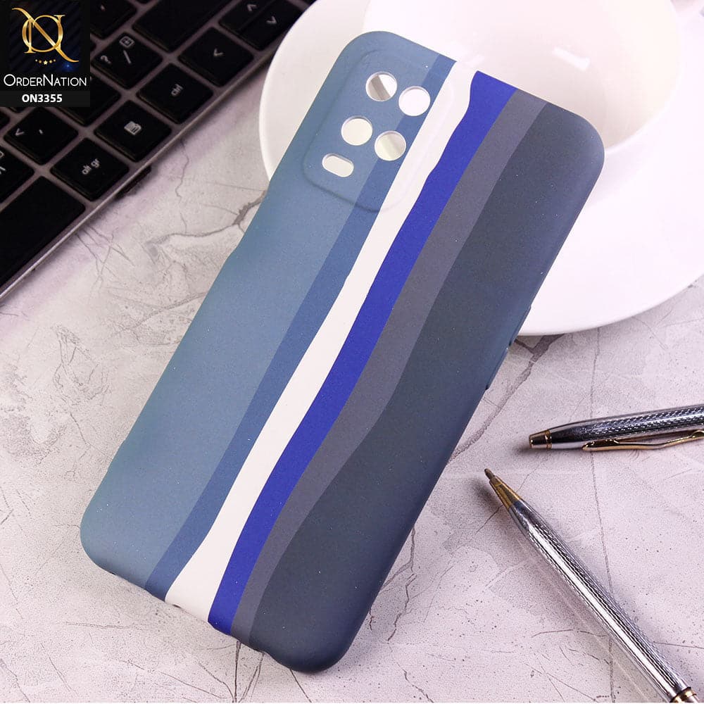 Oppo A54 4G Cover - Blue - Rainbow Series Soft Silicone Camera Protection Case