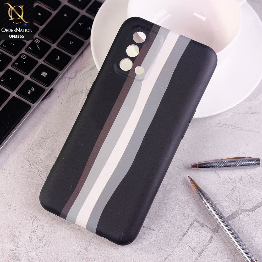 Oppo A74 Cover - Black - Rainbow Series Soft Silicone Camera Protection Case