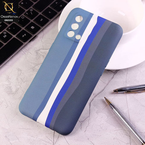 Oppo A74 Cover - Blue - Rainbow Series Soft Silicone Camera Protection Case