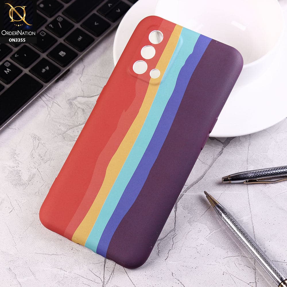Oppo Reno 6 Lite Cover - Red - Rainbow Series Soft Silicone Camera Protection Case
