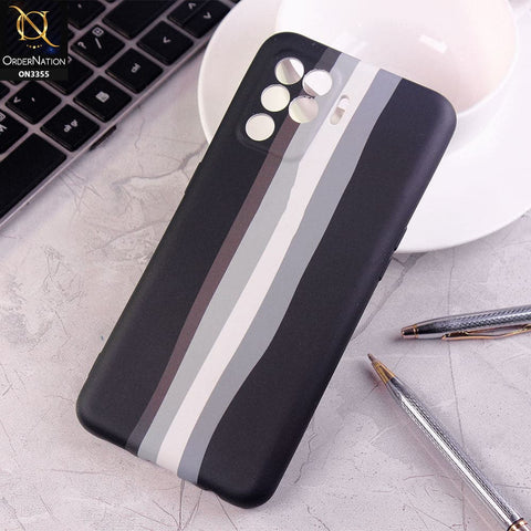 Oppo F19 Pro Cover - Black - Rainbow Series Soft Silicone Camera Protection Case