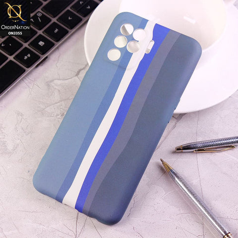 Oppo A94 Cover - Blue - Rainbow Series Soft Silicone Camera Protection Case