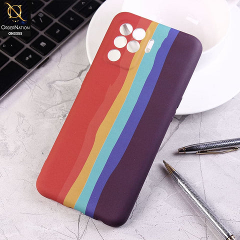 Oppo F19 Pro Cover - Red - Rainbow Series Soft Silicone Camera Protection Case