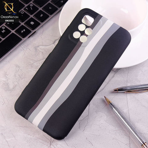 Xiaomi Redmi 10 Prime Cover - Black - Rainbow Series Soft Silicone Camera Protection Case