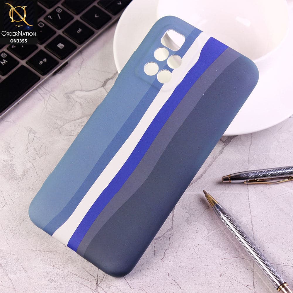 Xiaomi Redmi 10 Cover - Blue - Rainbow Series Soft Silicone Camera Protection Case
