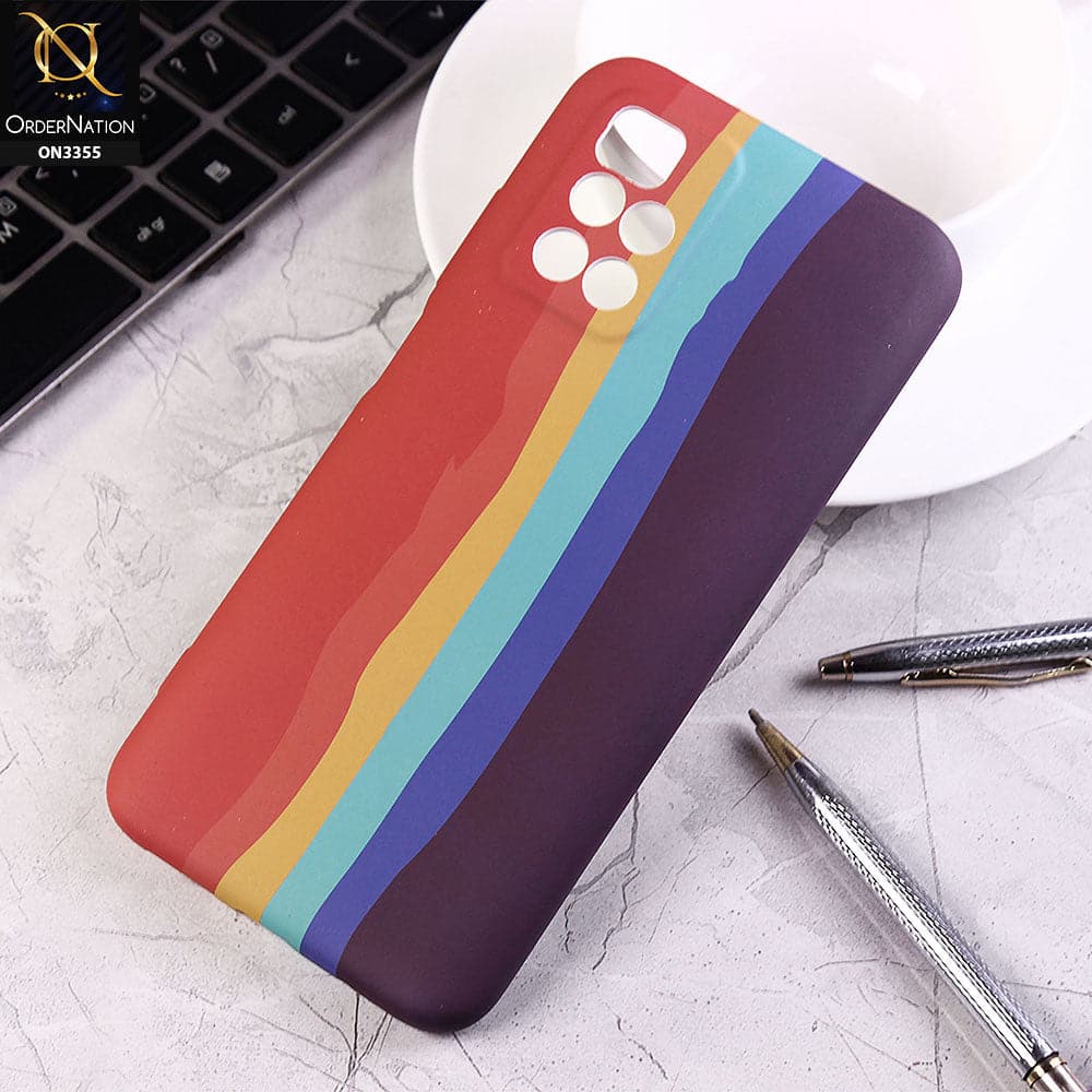 Xiaomi Redmi 10 Cover - Red - Rainbow Series Soft Silicone Camera Protection Case