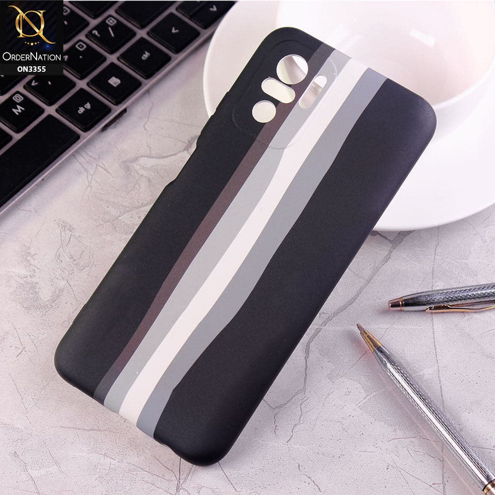Xiaomi Redmi Note 10 4G Cover - Black - Rainbow Series Soft Silicone Camera Protection Case