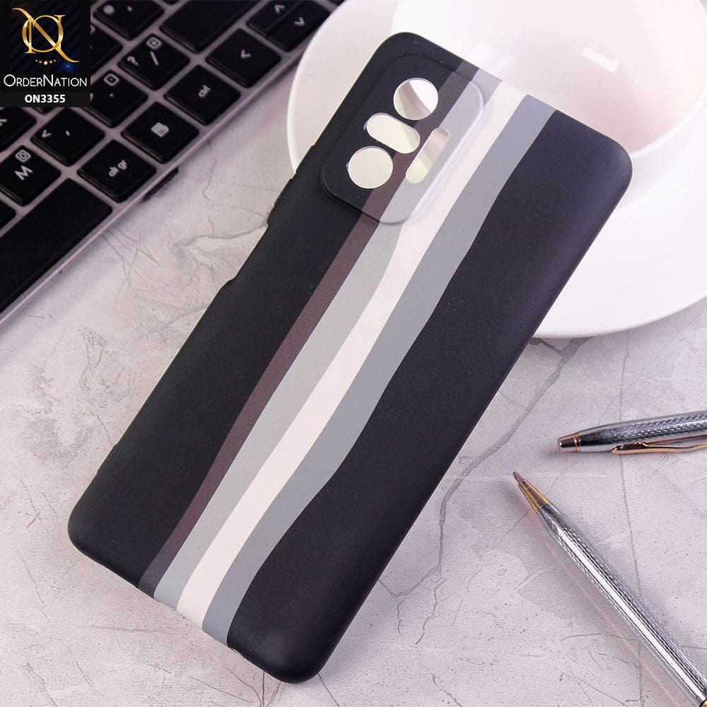Xiaomi Redmi Note 10 Pro Max Cover - Black - Rainbow Series Soft Silicone Camera Protection Case