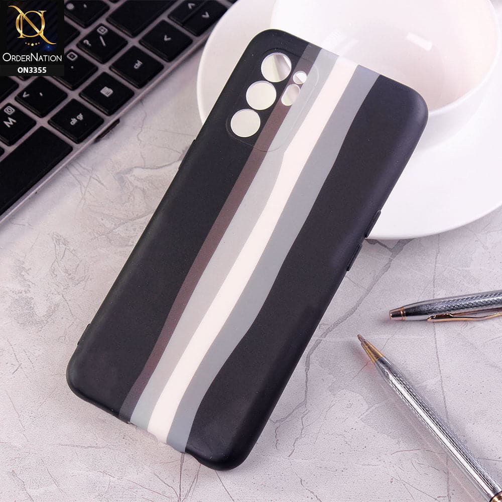 Oppo Reno 6 Cover - Black - Rainbow Series Soft Silicone Camera Protection Case
