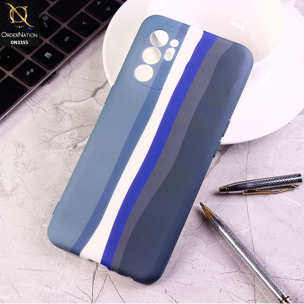 Oppo Reno 6 Cover - Blue - Rainbow Series Soft Silicone Camera Protection Case