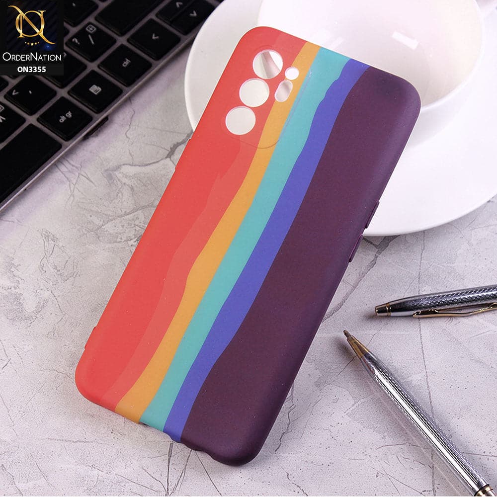 Oppo Reno 6 Cover - Red - Rainbow Series Soft Silicone Camera Protection Case