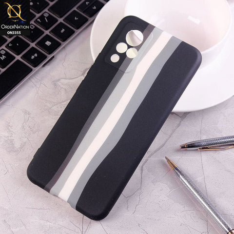 Vivo V21 Cover - Black - Rainbow Series Soft Silicone Camera Protection Case