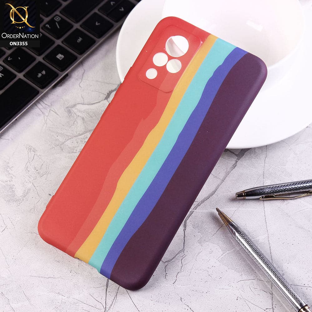 Vivo V21 Cover - Red - Rainbow Series Soft Silicone Camera Protection Case