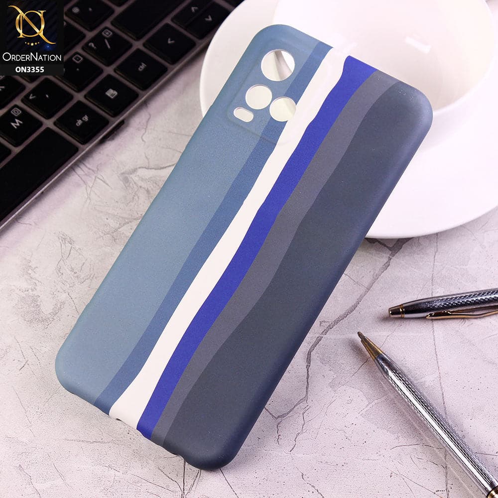 Vivo Y33s Cover - Blue - Rainbow Series Soft Silicone Camera Protection Case