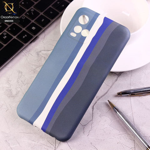 Vivo Y21 Cover - Blue - Rainbow Series Soft Silicone Camera Protection Case