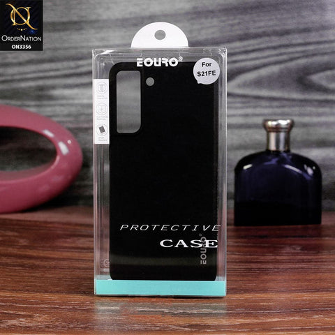 Samsung Galaxy S21 FE 5G Cover - Black - EOURO Shock Resistant Soft Silicone Protective Case