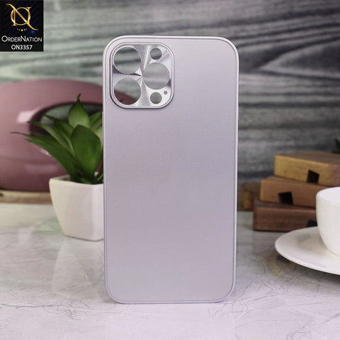 iPhone 13 Pro Max Cover - Silver -  New Matt Look Soft Borders Semi Hard Back Shiny Camera Protection Case