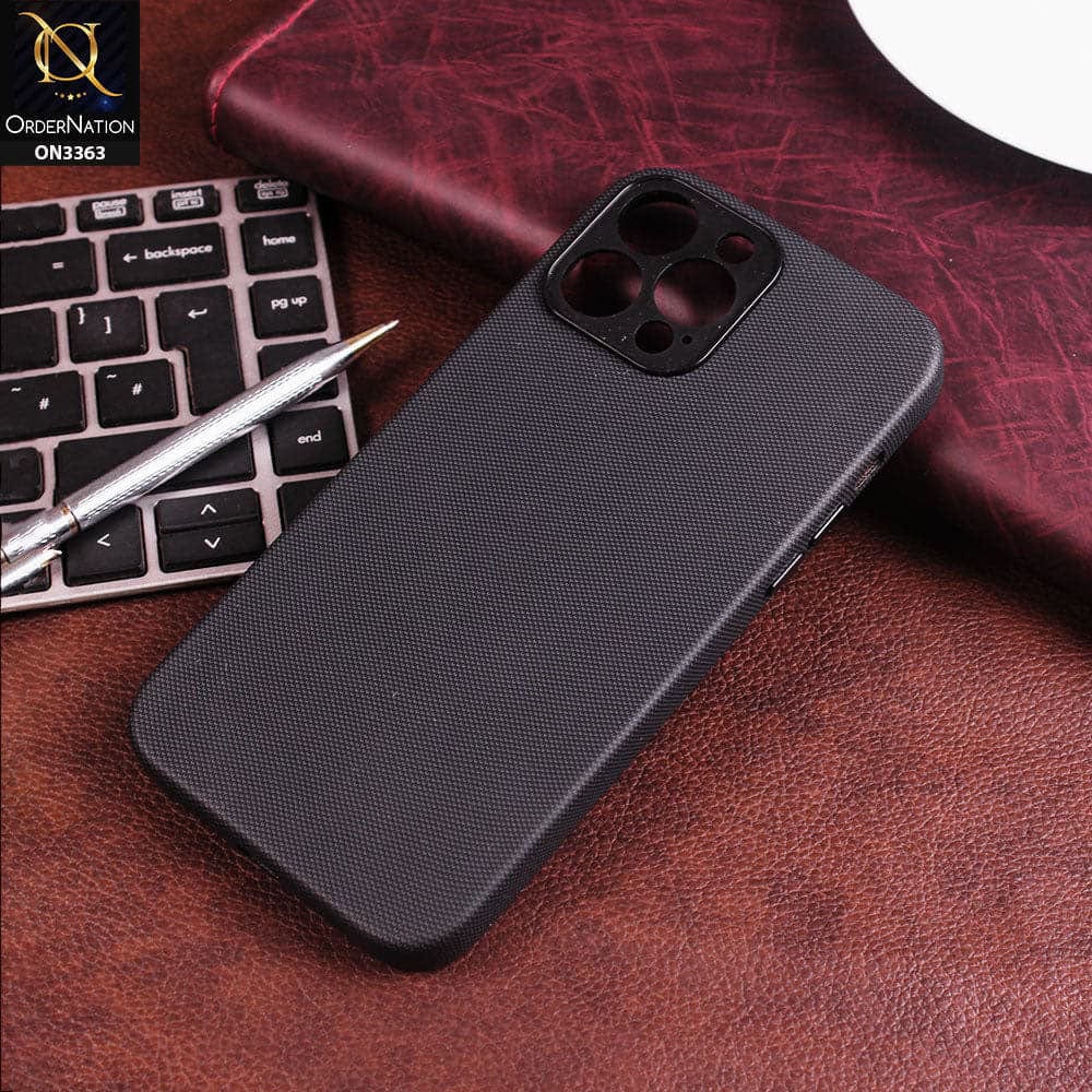 iPhone 13 Pro Max Cover - Black - Doted Texture Semi Soft Camera Protection Flexible Case