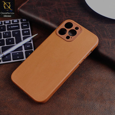 iPhone 13 Pro Max Cover - Brown  - Doted Texture Semi Soft Camera Protection Flexible Case