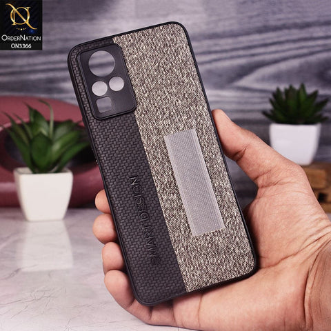 Infinix Zero X Neo Cover - Black - V2 Soft TPU Dual Leather Texture Anti-Slip Finger Grip Holder Protective Case
