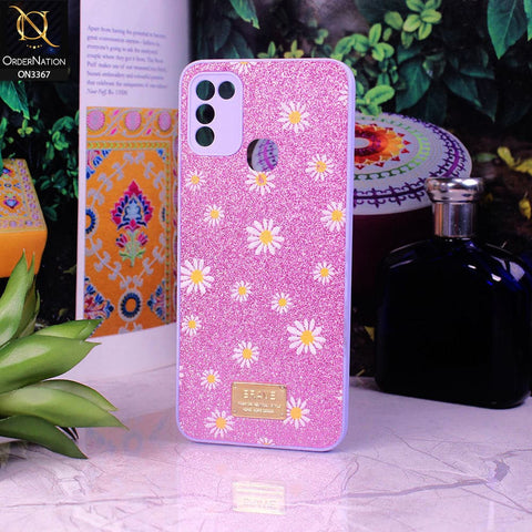 Infinix Hot 11 Play Cover - Purple - Bling Sparkle Glitter Flower Back Shell Soft Border Case with Camera Protection