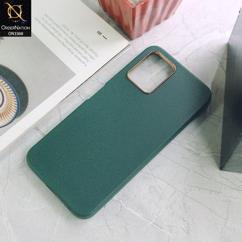 Samsung Galaxy A12 Nacho Cover - Green - Electroplated Camera Ring leather Texture Soft Case