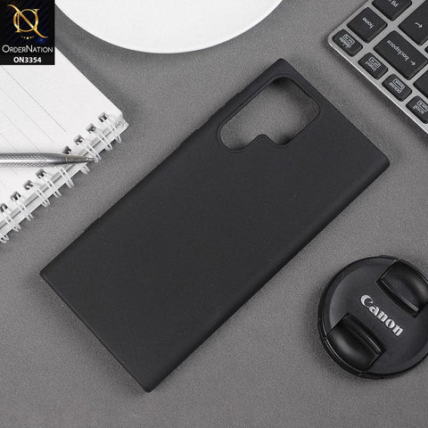Samsung Galaxy S22 Ultra 5G Cover - Black - EOURO Shock Resistant Soft Silicone Camera Protection Case