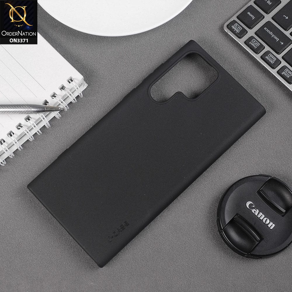 Samsung Galaxy S22 Ultra 5G Cover - Black - J-Case Square Shape Shockproof Soft Silicone Case