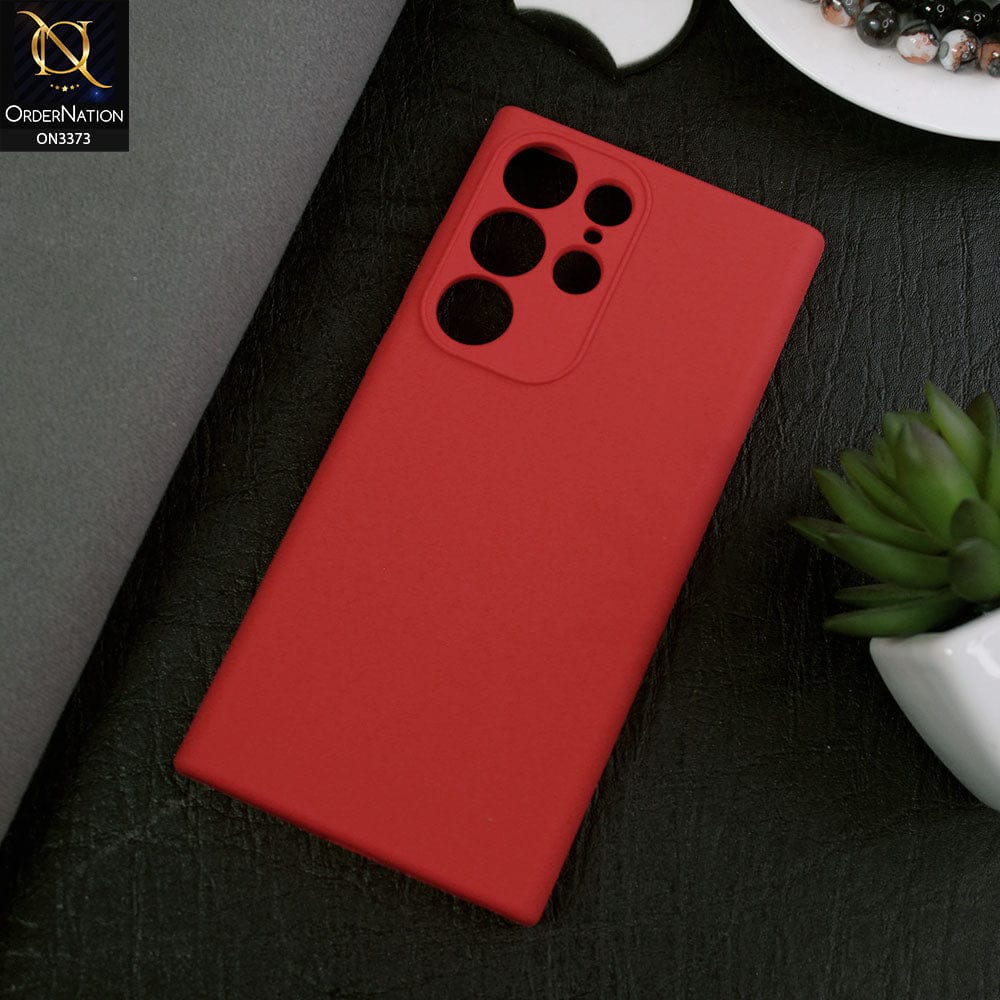 Samsung Galaxy S23 Ultra 5G Cover - Red - Soft Shockproof Sillica Gel Camera Protection Case