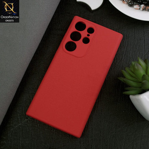 Samsung Galaxy S23 Ultra 5G Cover - Red - Soft Shockproof Sillica Gel Camera Protection Case