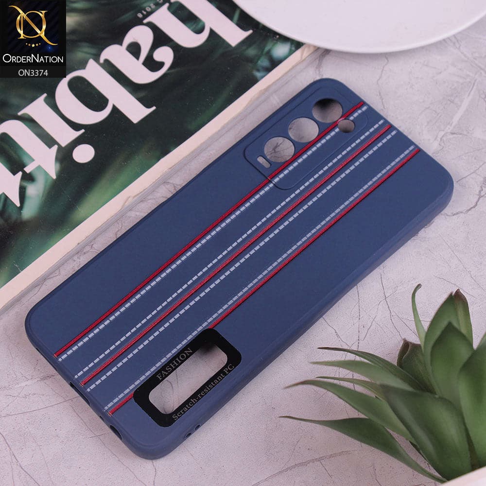 Tecno Camon 18T Cover - Blue - New Style Soft Silicone Camera Protection Case with Good Luck Logo Hole