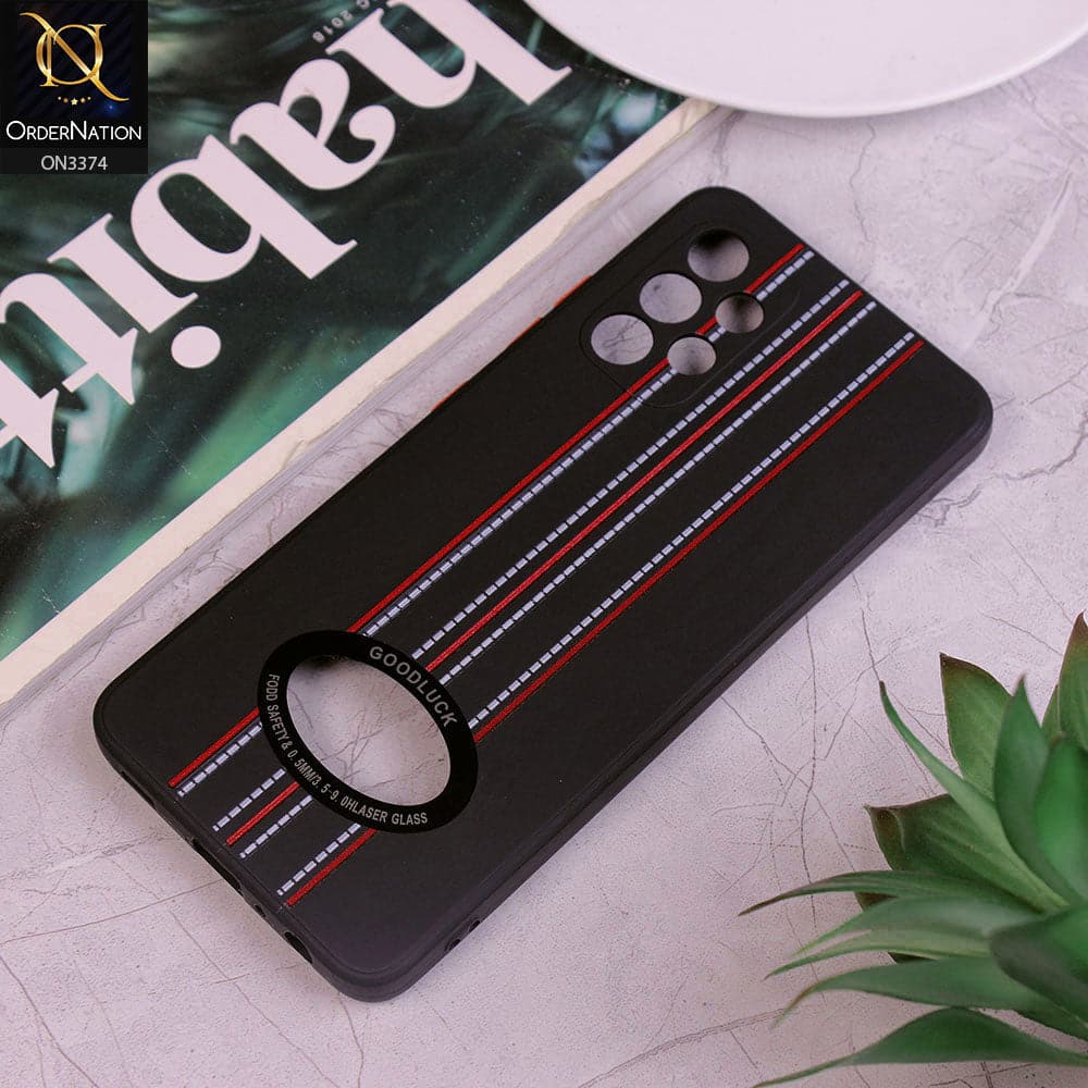 Samsung Galaxy A32 Cover - Black - New Style Soft Silicone Camera Protection Case with Good Luck Logo Hole