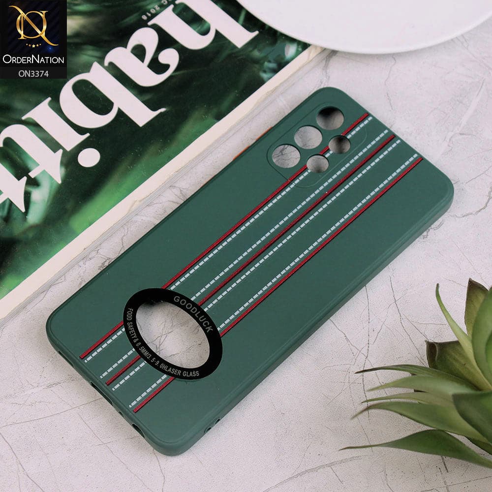 Samsung Galaxy A32 Cover - Green - New Style Soft Silicone Camera Protection Case with Good Luck Logo Hole