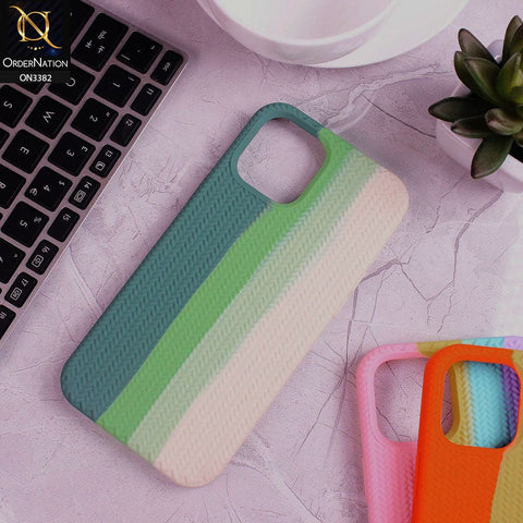 iPhone 11 Pro Max Cover - Green - Rainbow Series Ziggy Line Pattern Soft Silicone Case