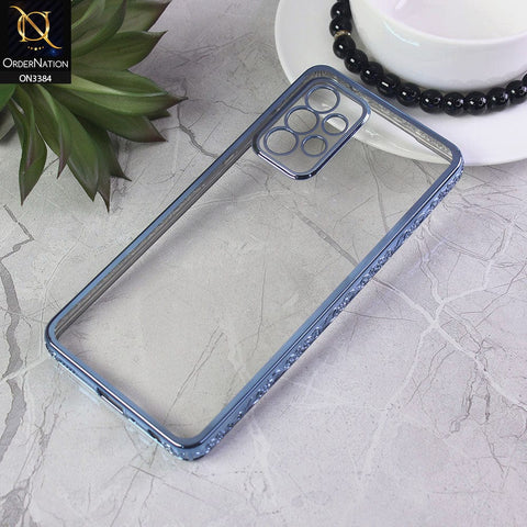 Samsung Galaxy A32 Cover - Sierra Blue - New Electroplated Shiny Borders Soft TPU Camera Protection Clear Case