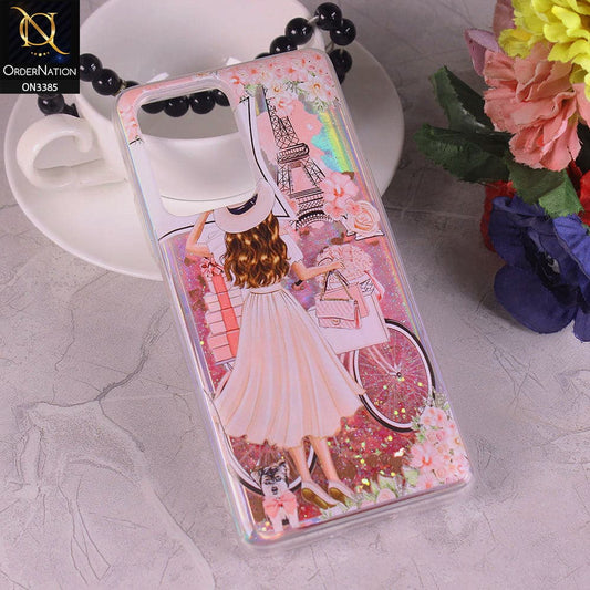 Infinix Zero Xi Cover - Design3 - Trendy Heart Shape Moving Liquid Glitter Shine Soft Borders Case