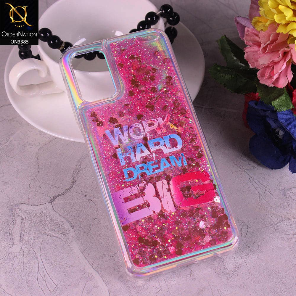 Samsung Galaxy A03s Cover - Design2 - Trendy Heart Shape Moving Liquid Glitter Shine Soft Borders Case
