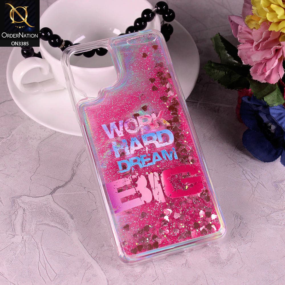 Samsung Galaxy A22 Cover - Design2 - Trendy Heart Shape Moving Liquid Glitter Shine Soft Borders Case