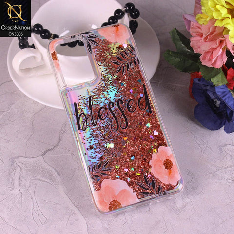 Oppo A16 Cover - Design5 - Trendy Heart Shape Moving Liquid Glitter Shine Soft Borders Case