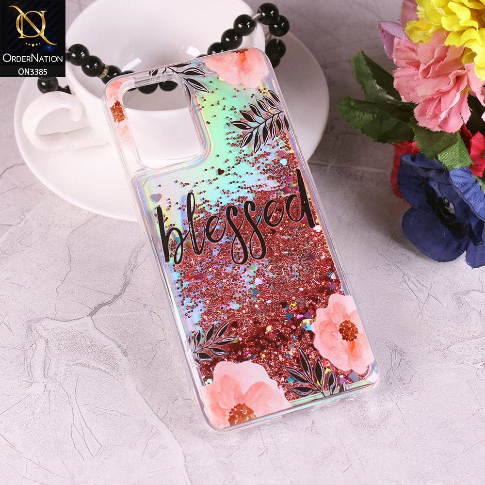 Oppo A74 Cover - Design5 - Trendy Heart Shape Moving Liquid Glitter Shine Soft Borders Case
